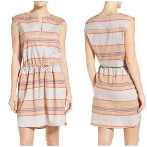 Drawstring striped dress spring summer A32